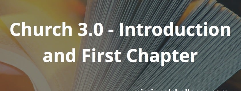 Church 3.0 - Introduction and First Chapter | missionalchallenge.com